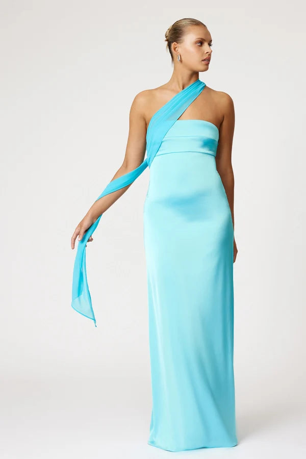 Hali lagoon silk open back maxi dress, view 5