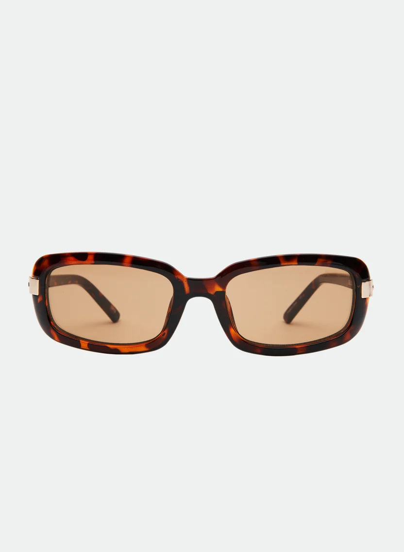 Delilah Tortoiseshell Sunglasses in brown, view 3