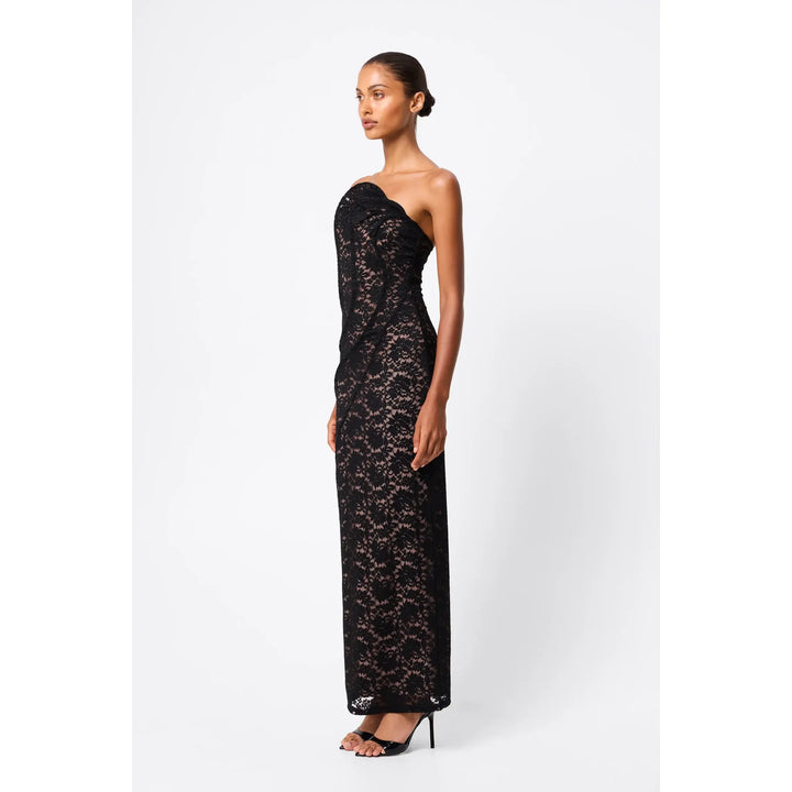 Lucia black maxi dress, view 2
