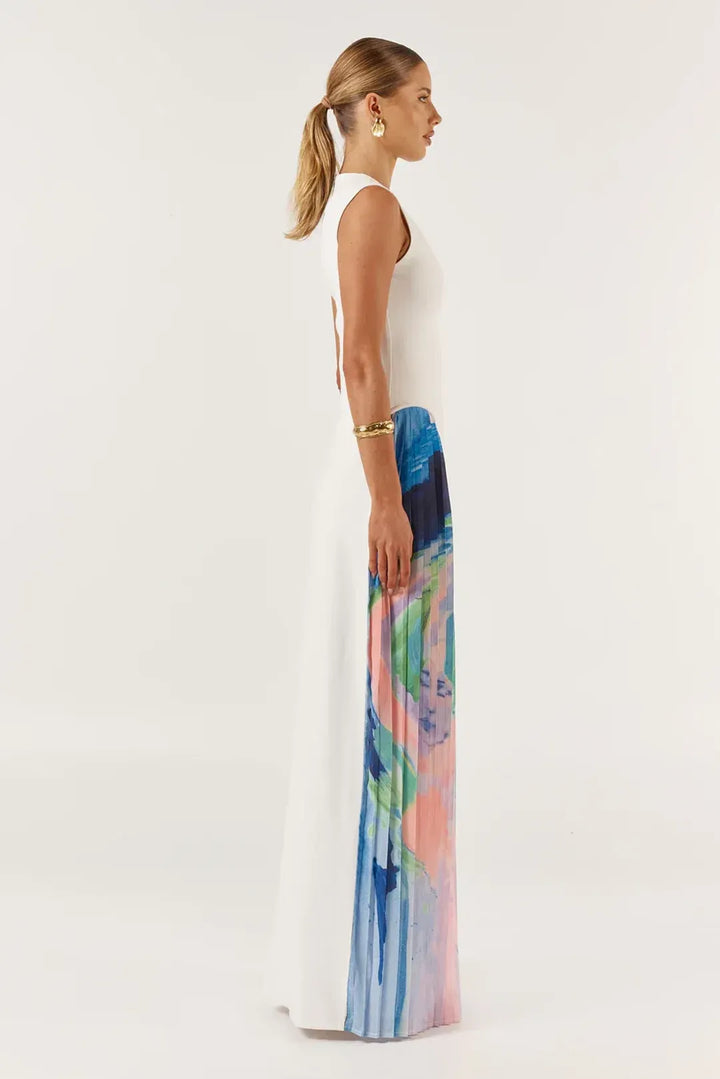 Roma chiffon high neck maxi dress, view 3