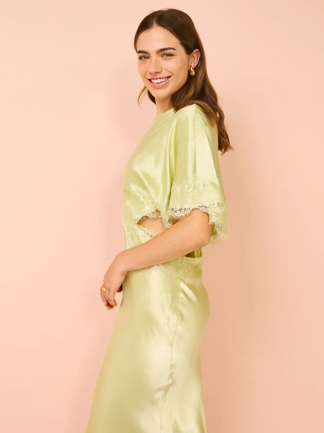 Nicky green lace one shoulder maxi dress, view 3