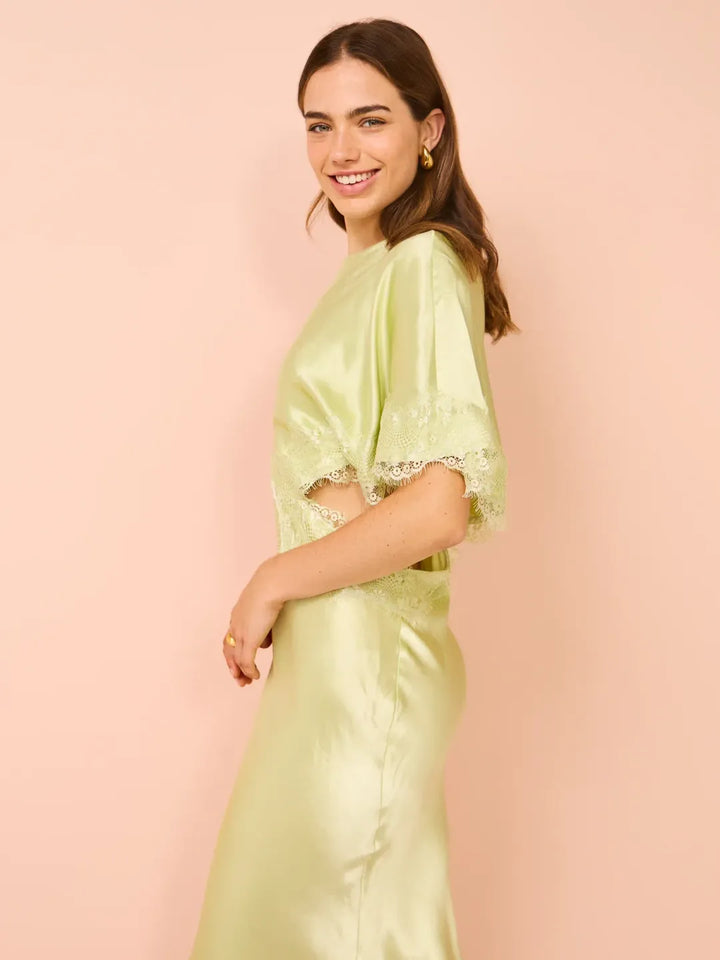 Nicky green lace one shoulder maxi dress, view 3