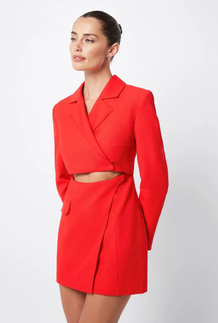 Sophie Blazer red long sleeve cut-out dress