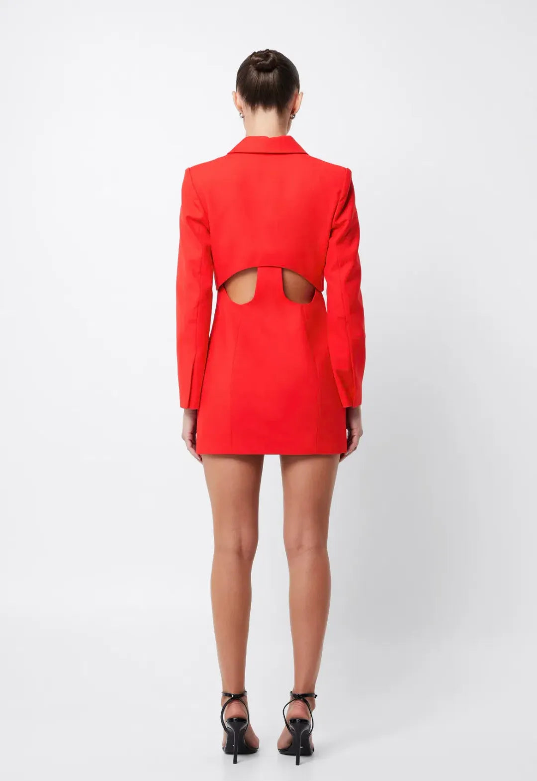 Sophie Blazer red long sleeve cut-out dress, view 2