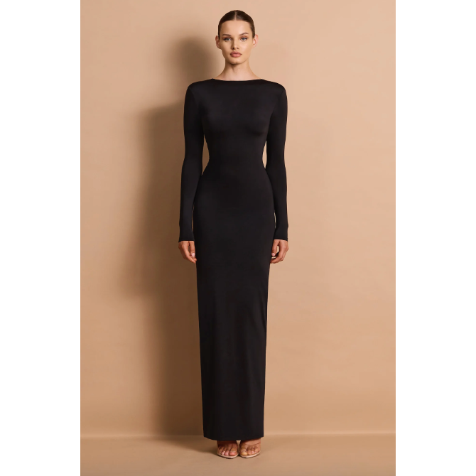 women long maxi dress Louanne Slinky Sleeve / Burgundy | MESHKI Jamaican National Dress | 050624 and summer events Why Color:LIPSTICK