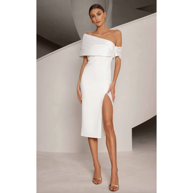mira midi dress Milly Women's Mira Plaid Tie-Waist Midi-Dress - White Black