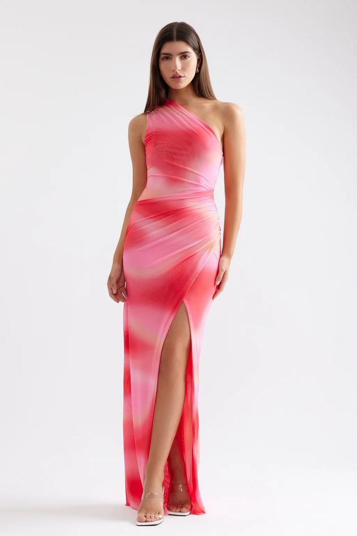 Viola mesh one shoulder dress