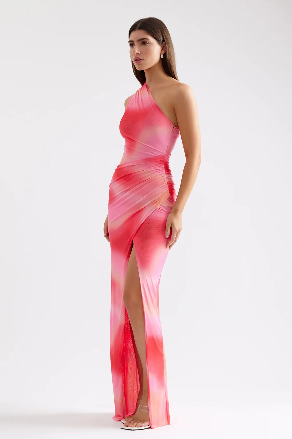 Viola mesh one shoulder dress, view 3