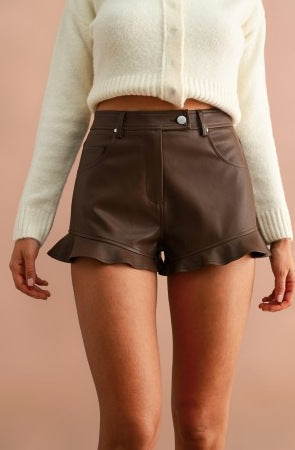 FAUX LEATHER SHORTS