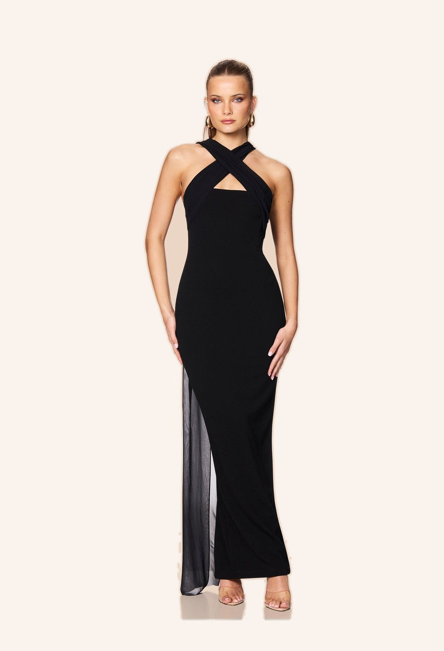 Black halter gown