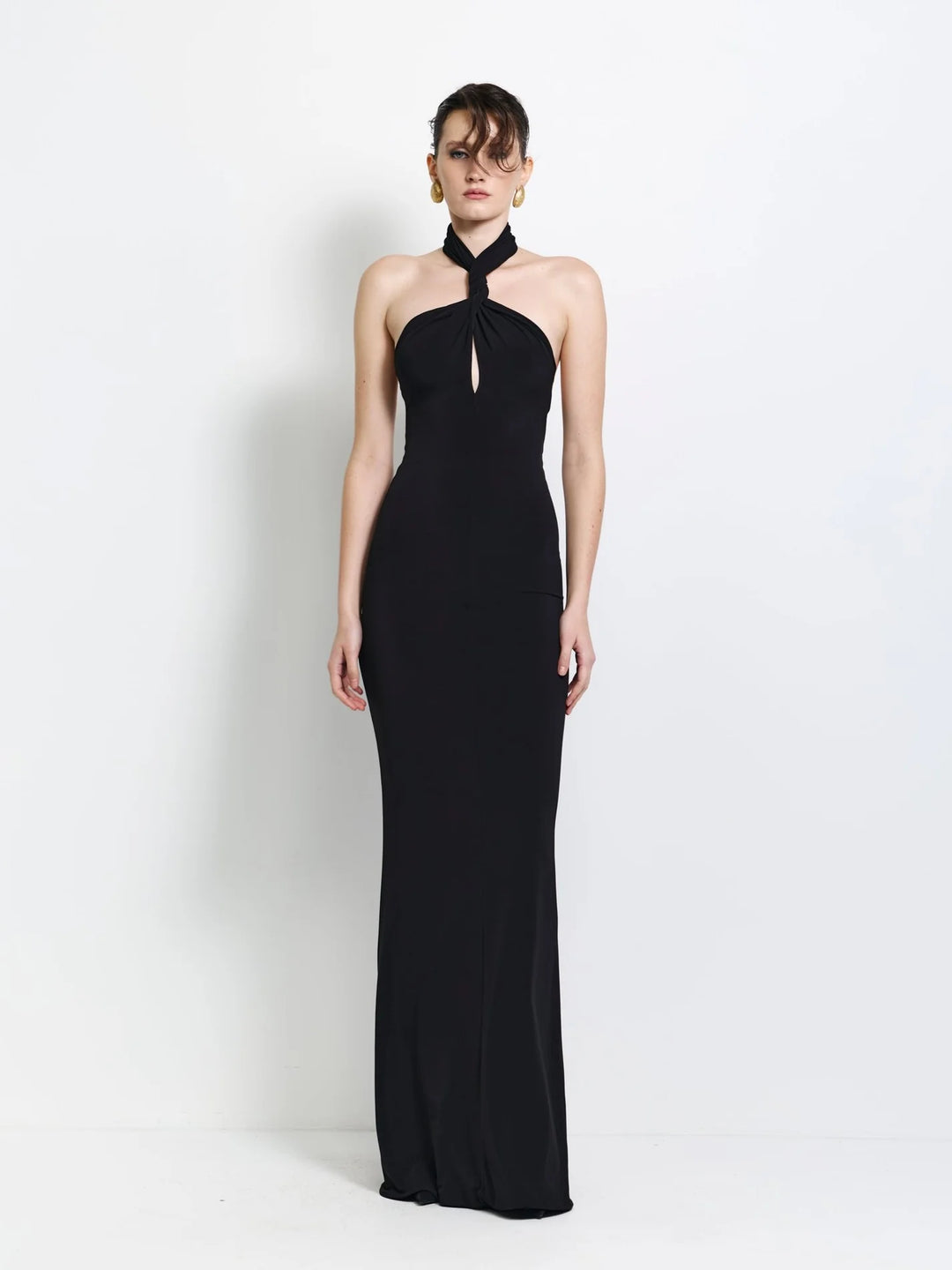 Idella black cut-out gown