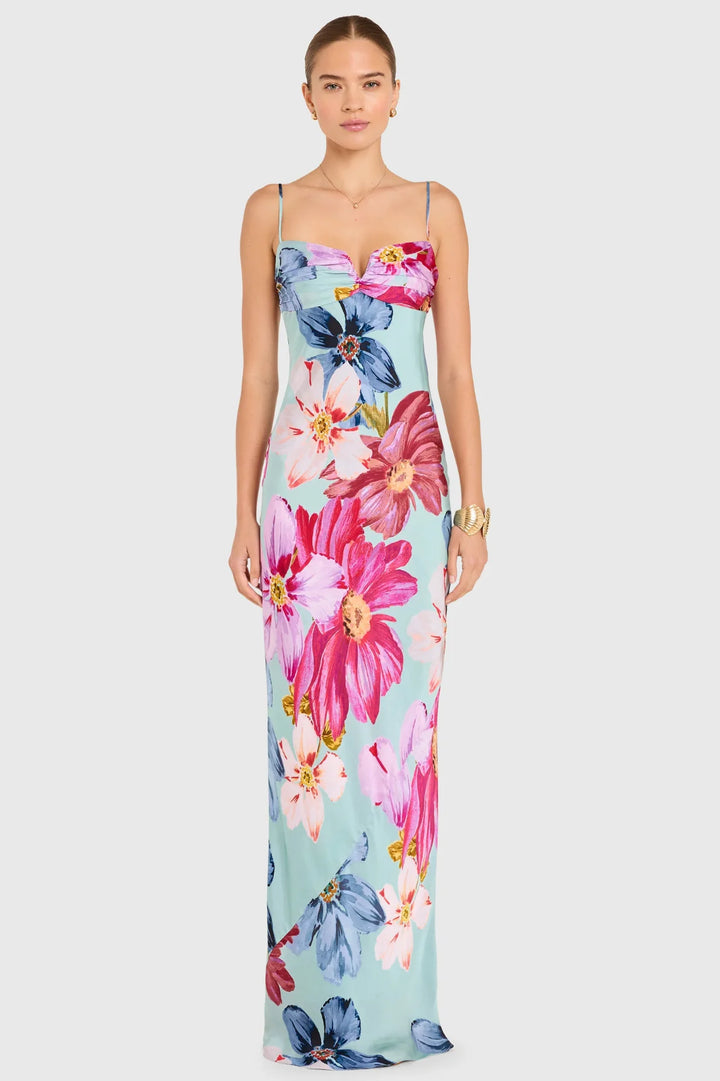 Ira sweetheart floral maxi dress